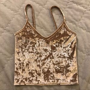 Gold velvet crush tank
